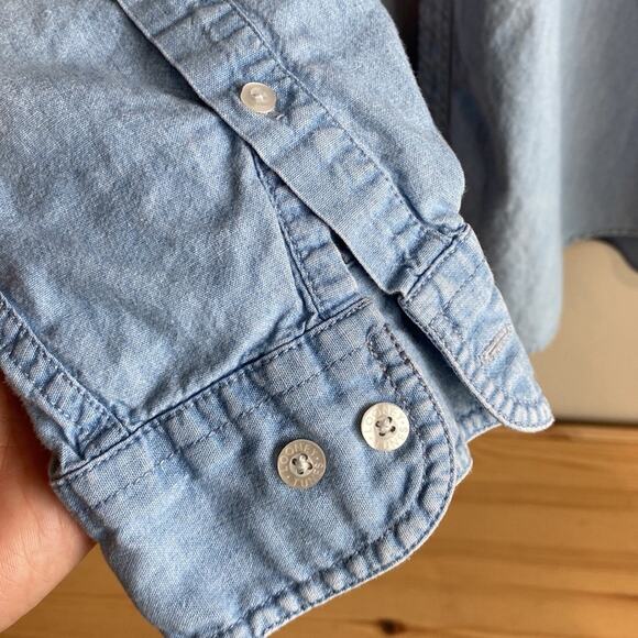 Vintage 90s Looney Tunes denim button up embroidered shirt XXL - Picture 5 of 14